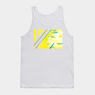 Bamboo grove in Neon Blue and Canary Yellow Tank Top